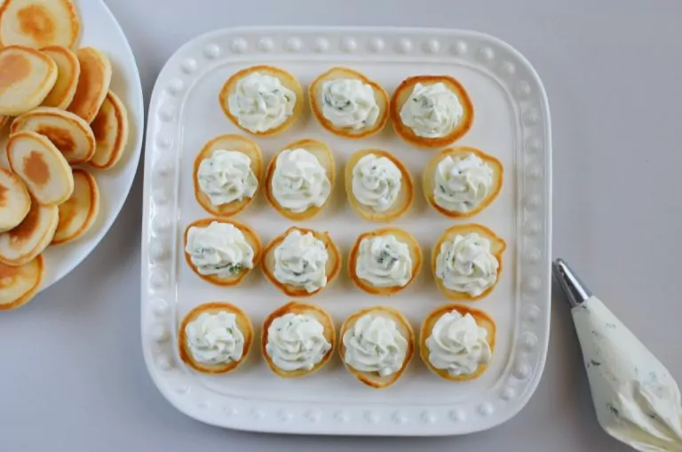 Step 4 - Blinis with Whipped Goat’s Cheese and Honey