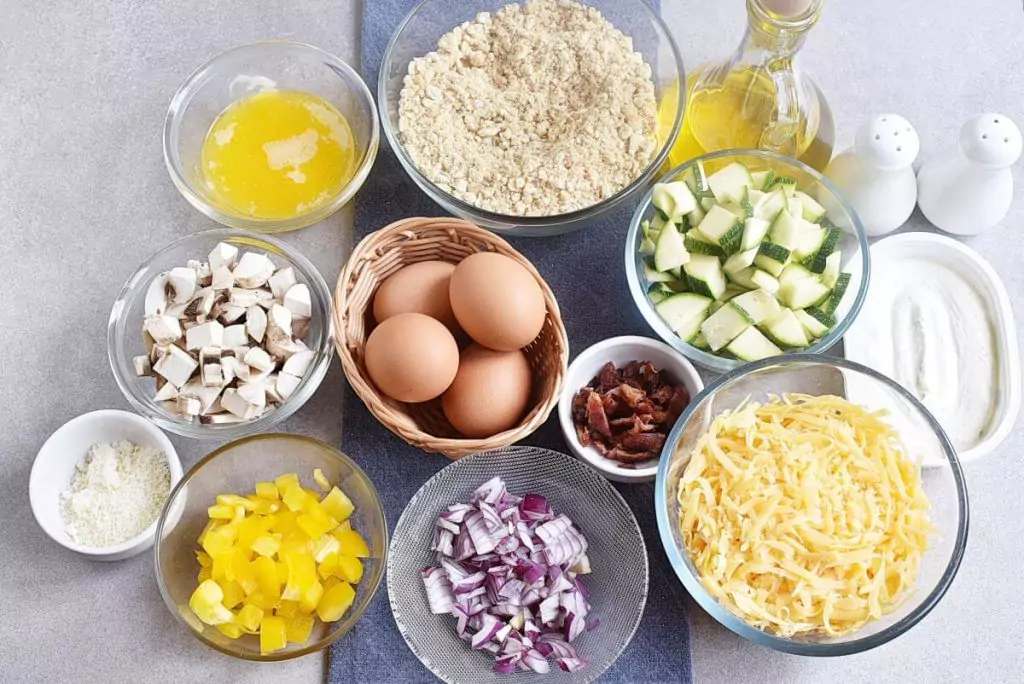 Ingredients for Cheddar-Veggie Appetizer Torte