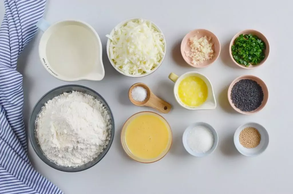Ingredients for Easy Cheese Sesame Garlic Bread