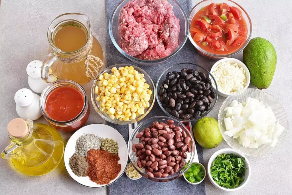 Ingredients for Easy Taco Soup