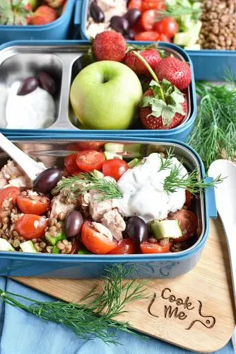 Lentil Greek Salad with Dill Sauce