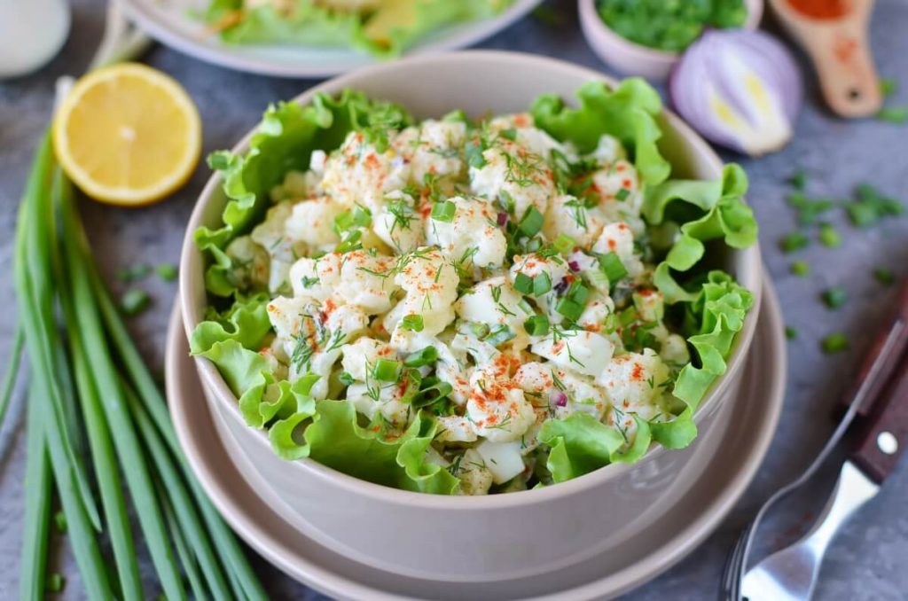 How to serve Low-Carb Cauliflower “Potato” Salad