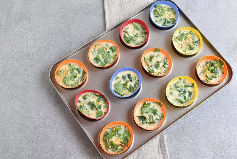 Step 4 - Keto Spinach and Bacon Mini Quiches