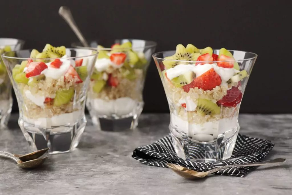 Strawberry Kiwi Quinoa Breakfast Parfait