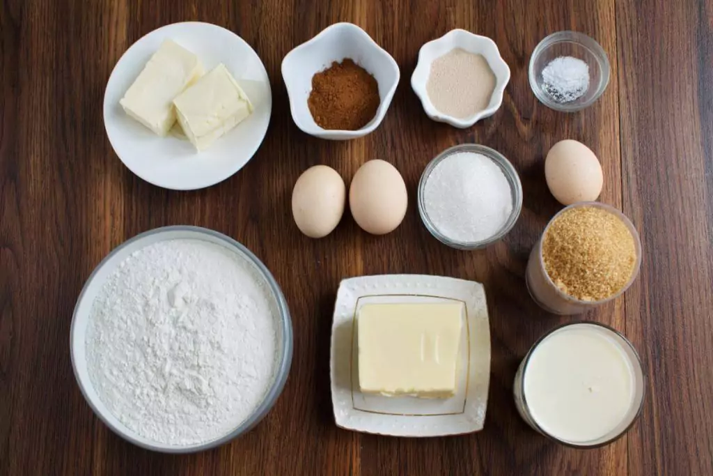 Ingredients for The Best Braided Cinnamon Buns