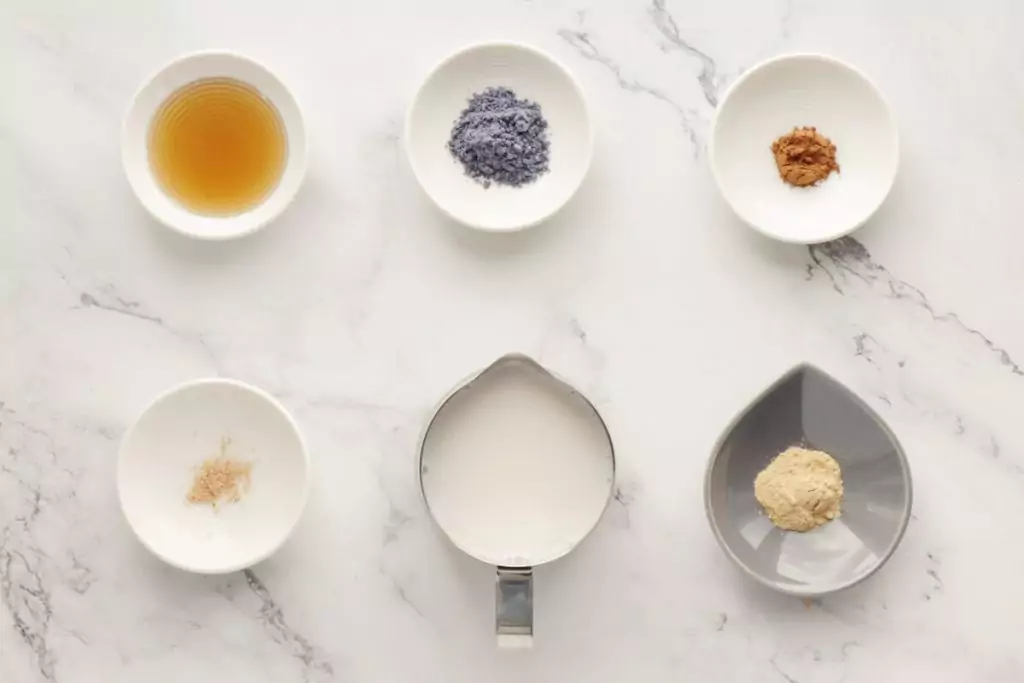 Ingredients for Vegan Blue Moon Milk