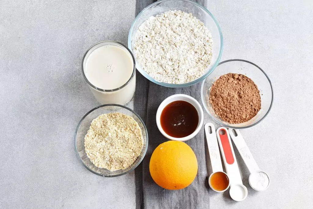 Ingredients for Vegan Chocolate Orange Waffles