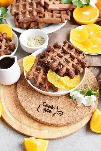 Vegan Chocolate Orange Waffles