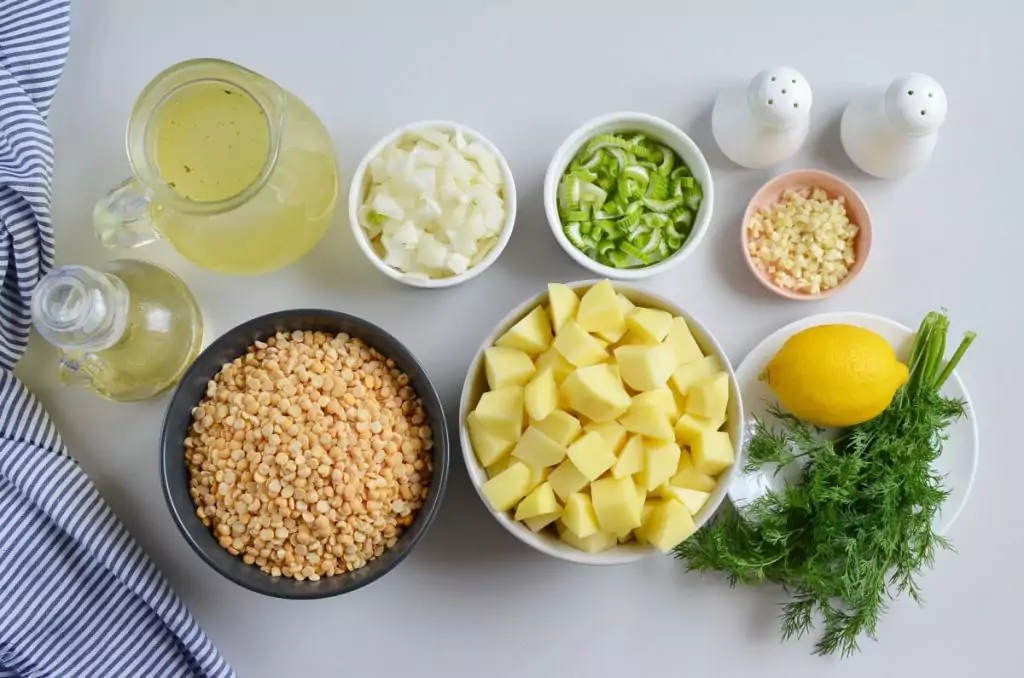 Ingredients for Vegan Split Pea Soup with Potatoes