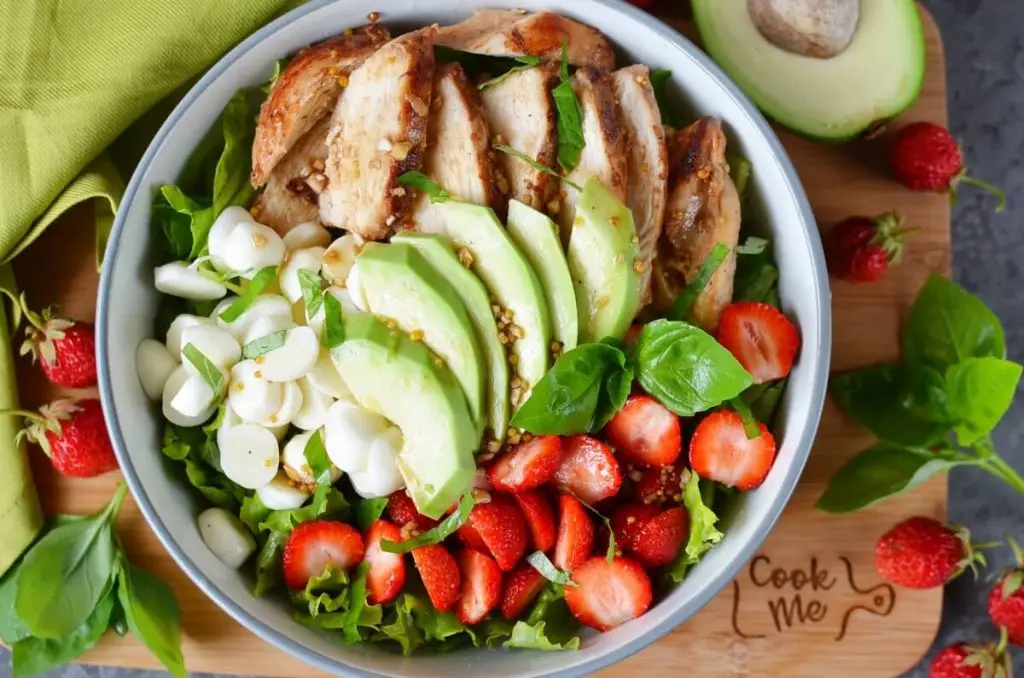 Balsamic Grilled Chicken Strawberry Caprese Salad