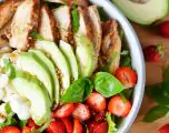 Balsamic Grilled Chicken Strawberry Caprese Salad