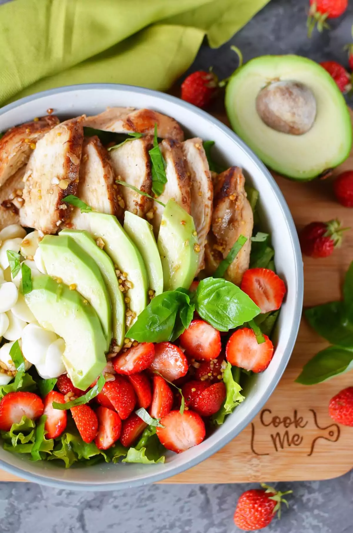 Balsamic Grilled Chicken Strawberry Caprese Salad