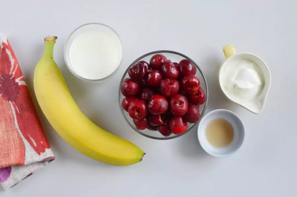 Ingredients for Banana Cherry Smoothie