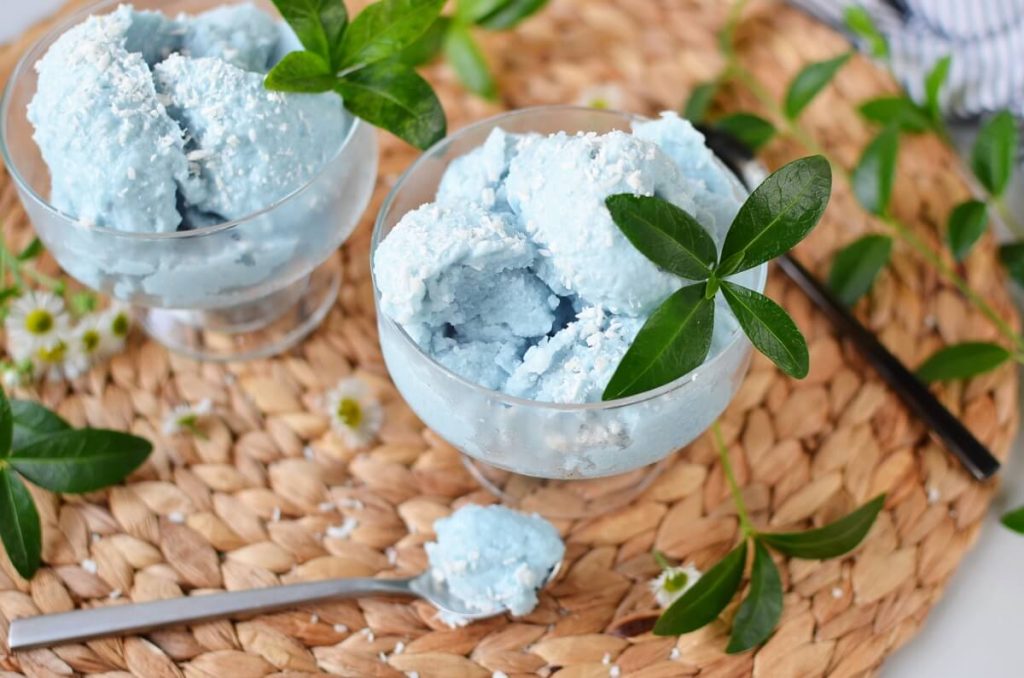 How to serve Butterfly Pea Flower Coconut Ice Cream