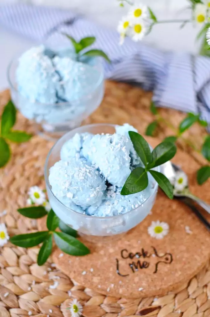 Creamy blue ice cream
