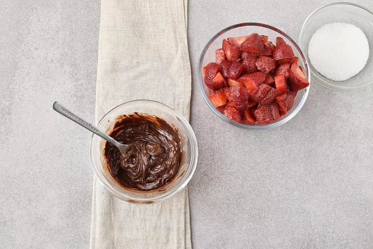 Step 2 - Chocolate Panna Cotta with Strawberry Topping