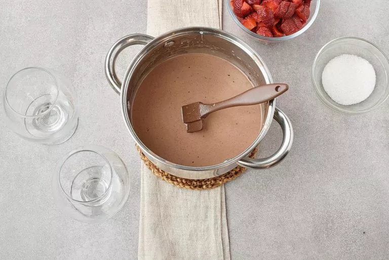 Step 4 - Chocolate Panna Cotta with Strawberry Topping