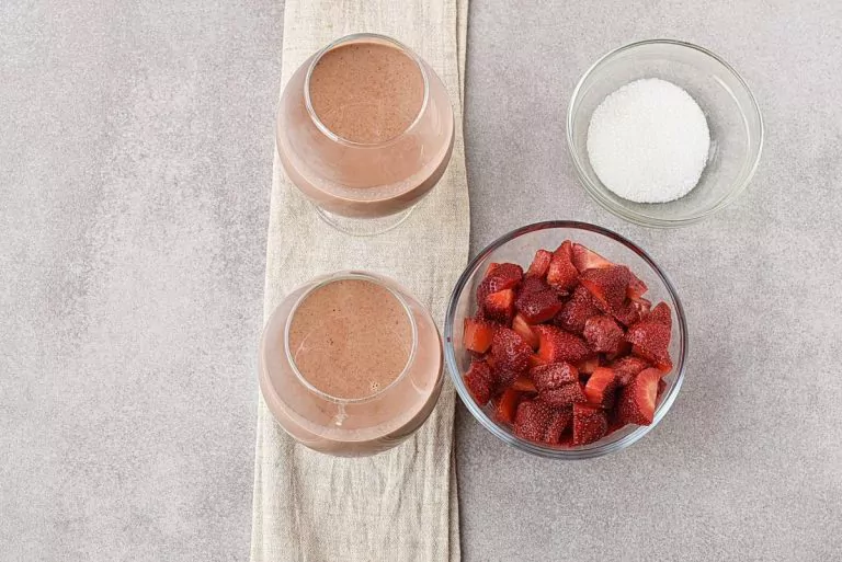 Step 5 - Chocolate Panna Cotta with Strawberry Topping