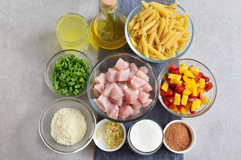 Ingredients for Creamy Rasta Pasta