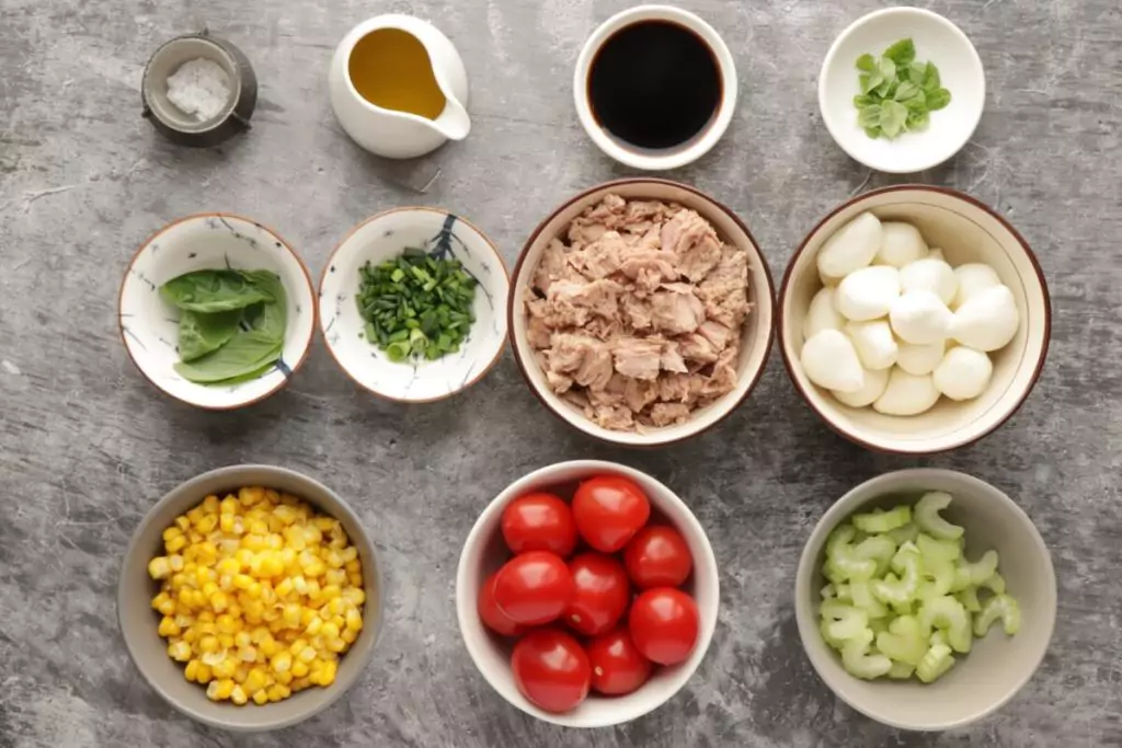 Ingredients for Easy Italian Tuna Corn Salad