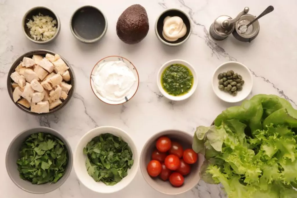 Ingredients for Green Goddess Chicken Salad