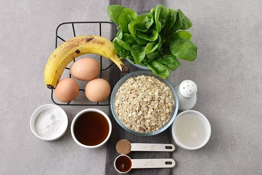 Ingredients for Green Oatmeal Spinach Waffles