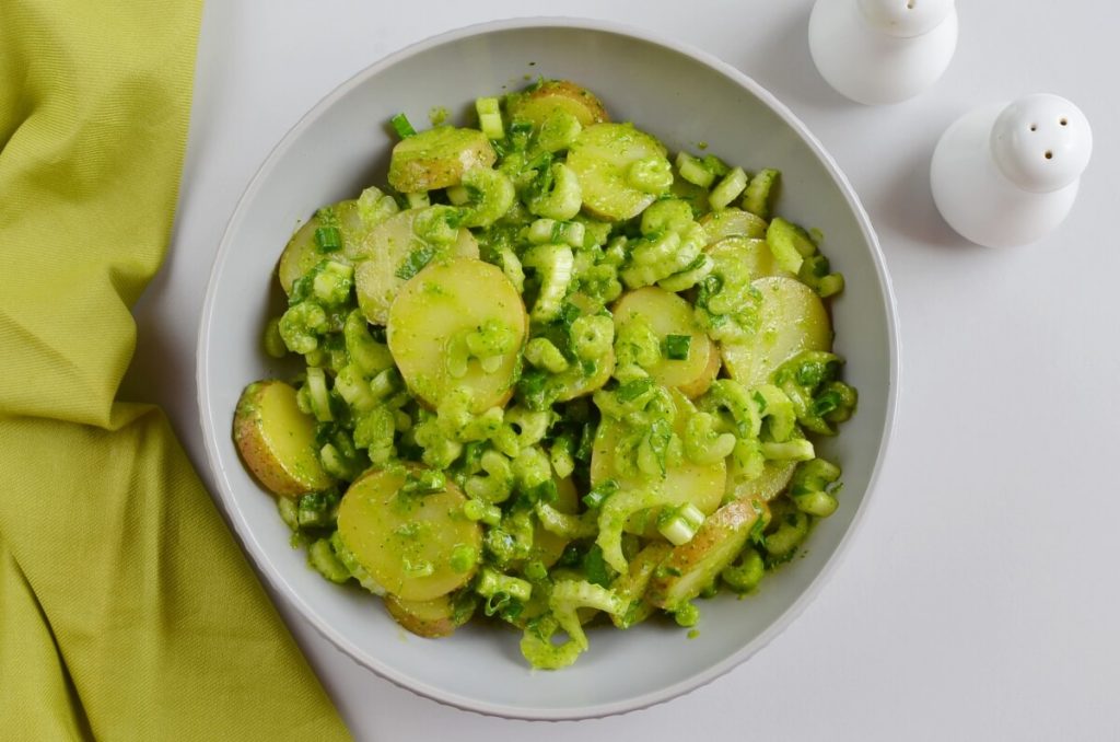 How to serve Vegan Herbed Potato Salad (no mayo!)