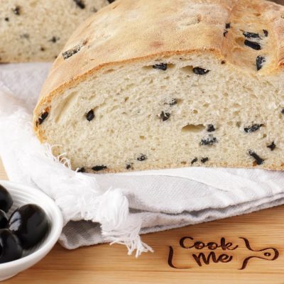 Homemade Black Olive Bread Recipe-Mediterranean Black Olive Bread Recipe-Easy Rustic Olive Bread