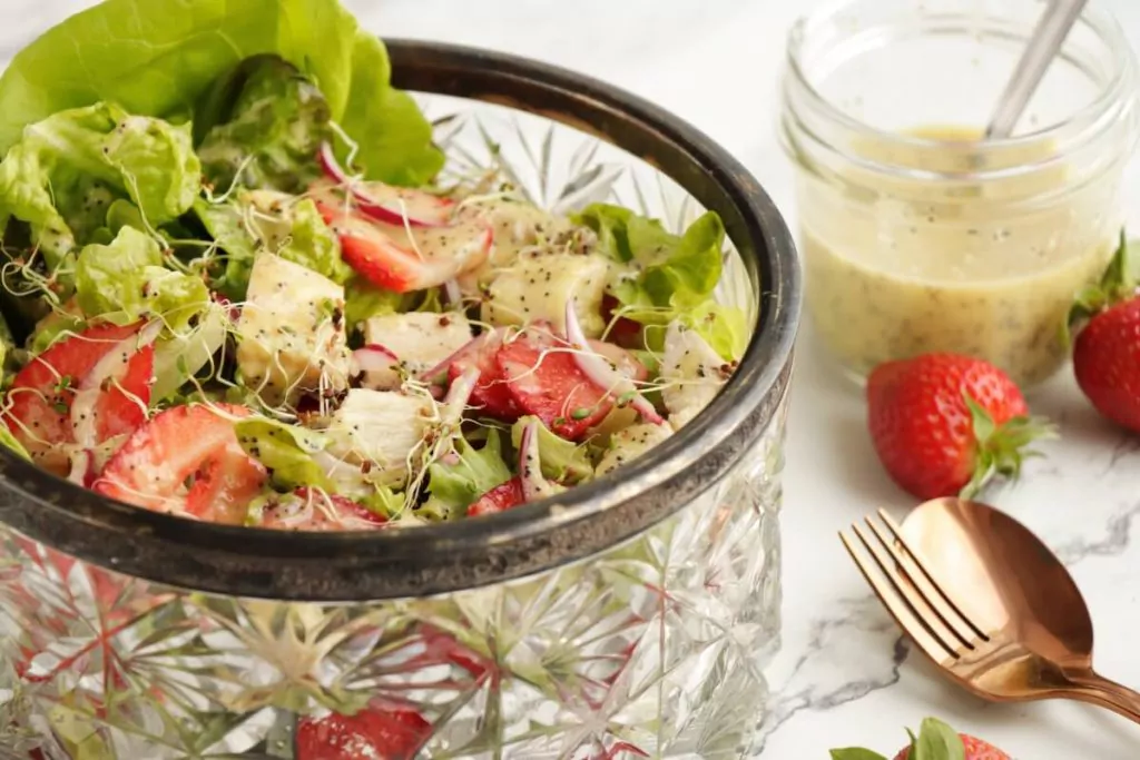 Keto Strawberry Chicken Poppyseed Salad