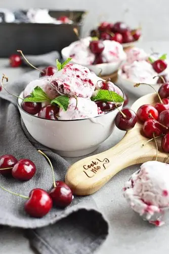 No-Churn Cherry Chunk Amaretto Ice Cream