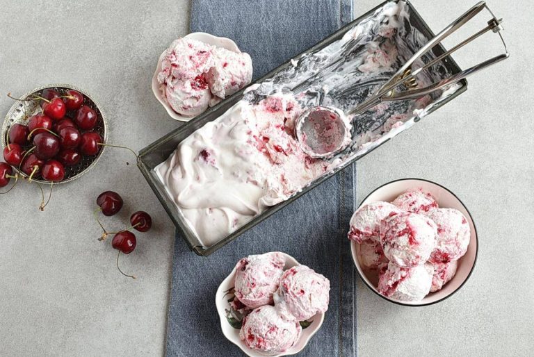 Step 4 - No-Churn Cherry Chunk Amaretto Ice Cream