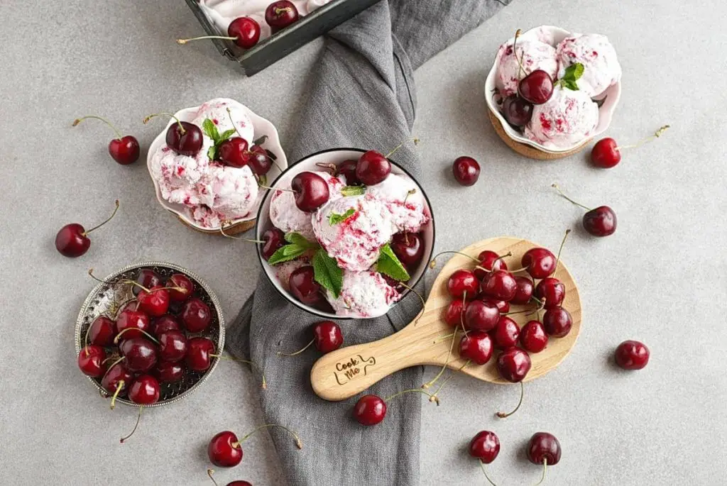 No-Churn Cherry Chunk Amaretto Ice Cream