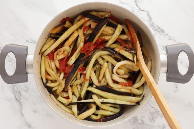 Step 5 - One-Pot Italian Eggplant Noodle Parmesan