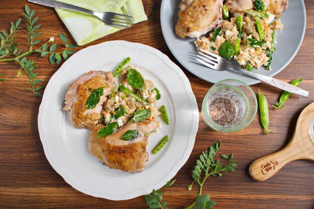How to serve Pepper Chicken with Spring Quinoa Pilaf