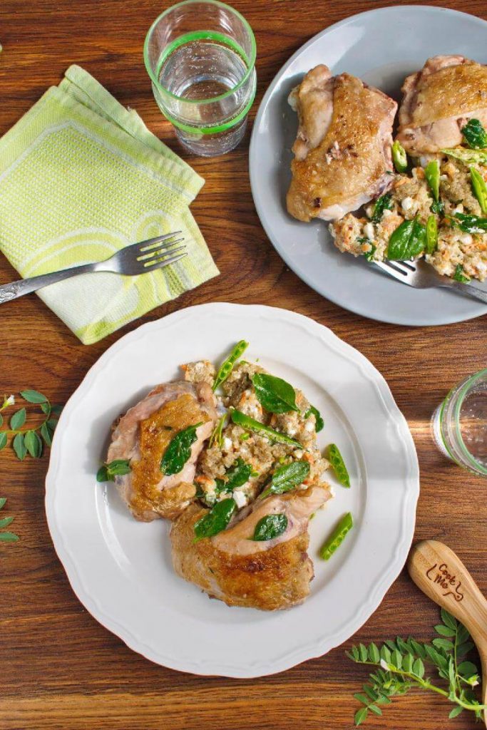Pepper Chicken with Spring Quinoa Pilaf