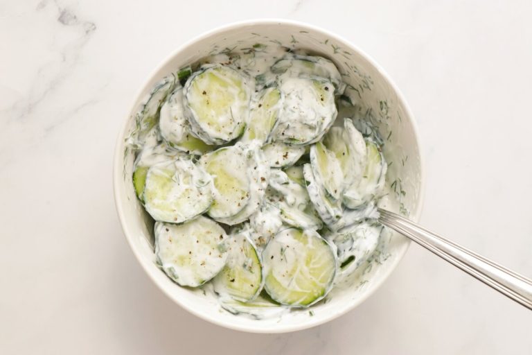 Step 4 - Poached Salmon with Cucumber Yogurt Salad