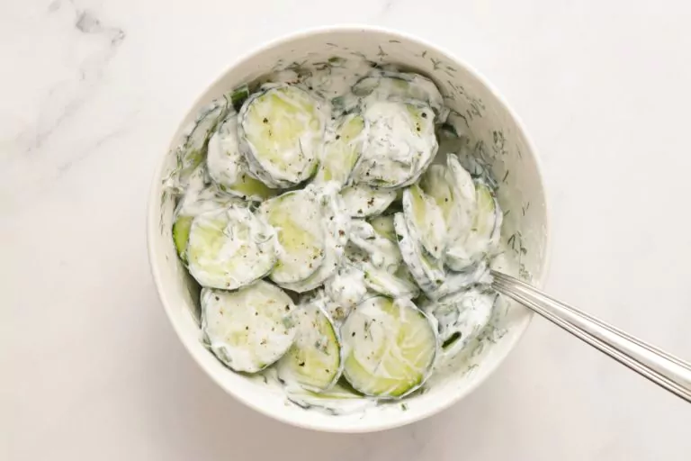 Step 4 - Poached Salmon with Cucumber Yogurt Salad