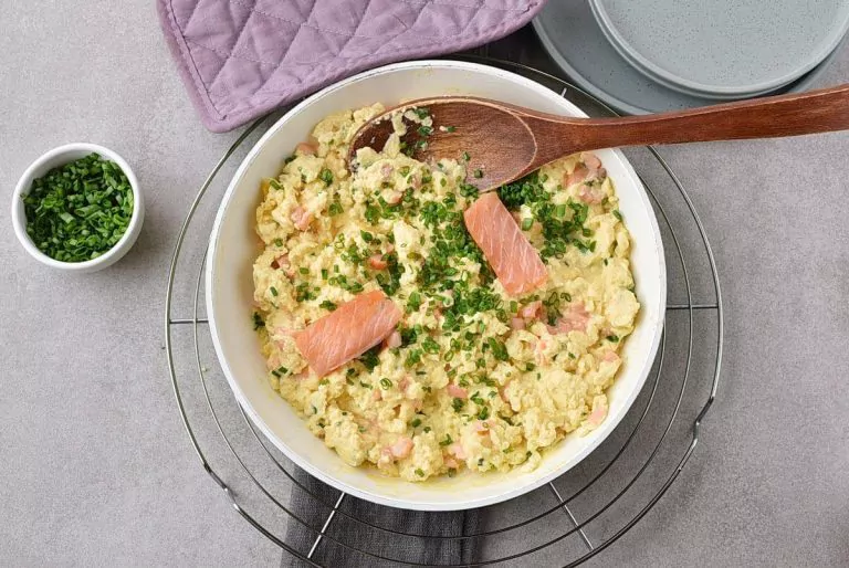 Step 7 - Scrambled Eggs with Smoked Salmon