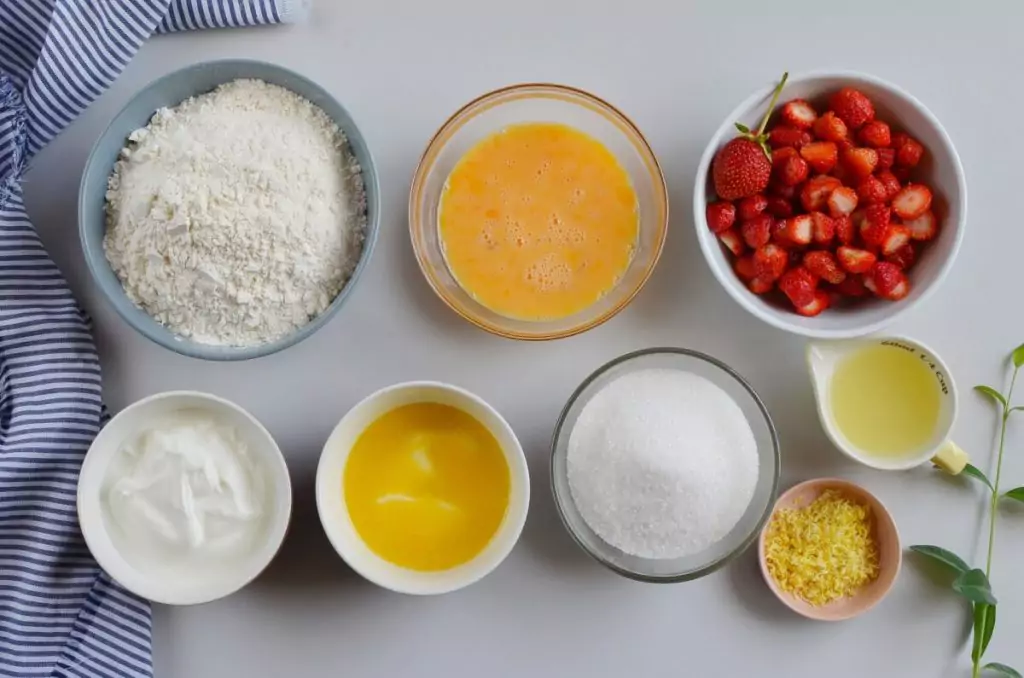 Ingredients for Strawberry-Lemonade Muffins