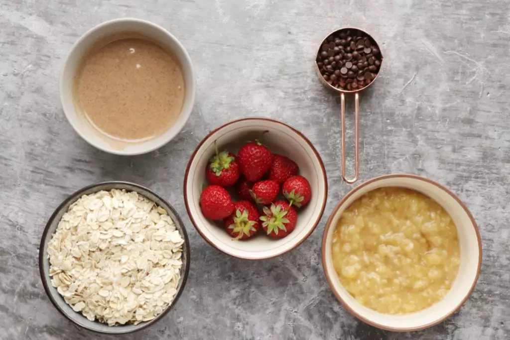 Ingredients for Vegan Strawberry Oatmeal Cookies