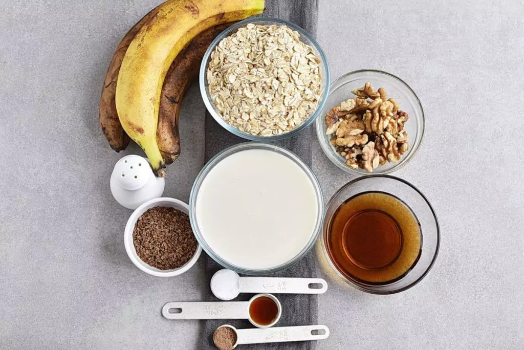 Ingredients for Vegan Banana Bread Baked Oatmeal