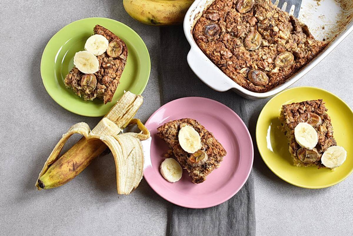 Vegan Banana Bread Baked Oatmeal Recipes– Homemade Vegan Banana Bread Baked Oatmeal–Easy Vegan Banana Bread Baked Oatmeal