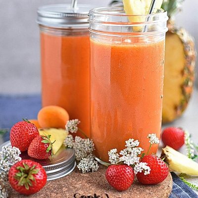 Apricot Strawberry Coconut Smoothie Recipes– Homemade Apricot Strawberry Coconut Smoothie– Easy Apricot Strawberry Coconut Smoothie
