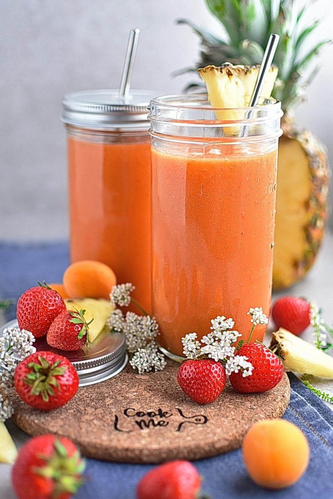 Apricot Strawberry Coconut Smoothie