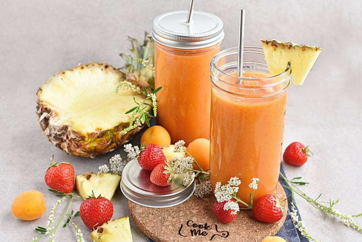 Apricot Strawberry Coconut Smoothie Recipes– Homemade Apricot Strawberry Coconut Smoothie– Easy Apricot Strawberry Coconut Smoothie
