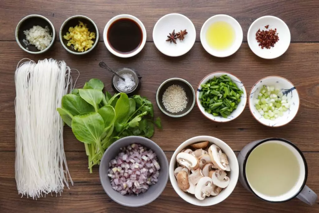 Ingredients for Bok Choy Soup