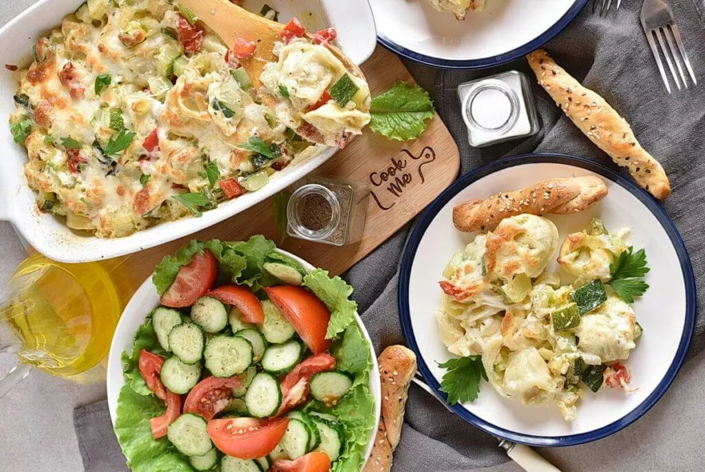 Cheese Tortellini Bake with Zucchini