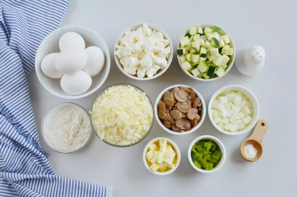 Ingredients for Cheesy Vegetable Egg Dish