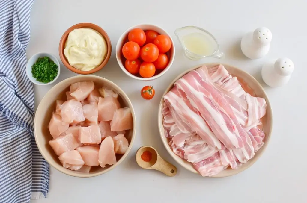 Ingredients for Chicken, Bacon, Ranch Skewers