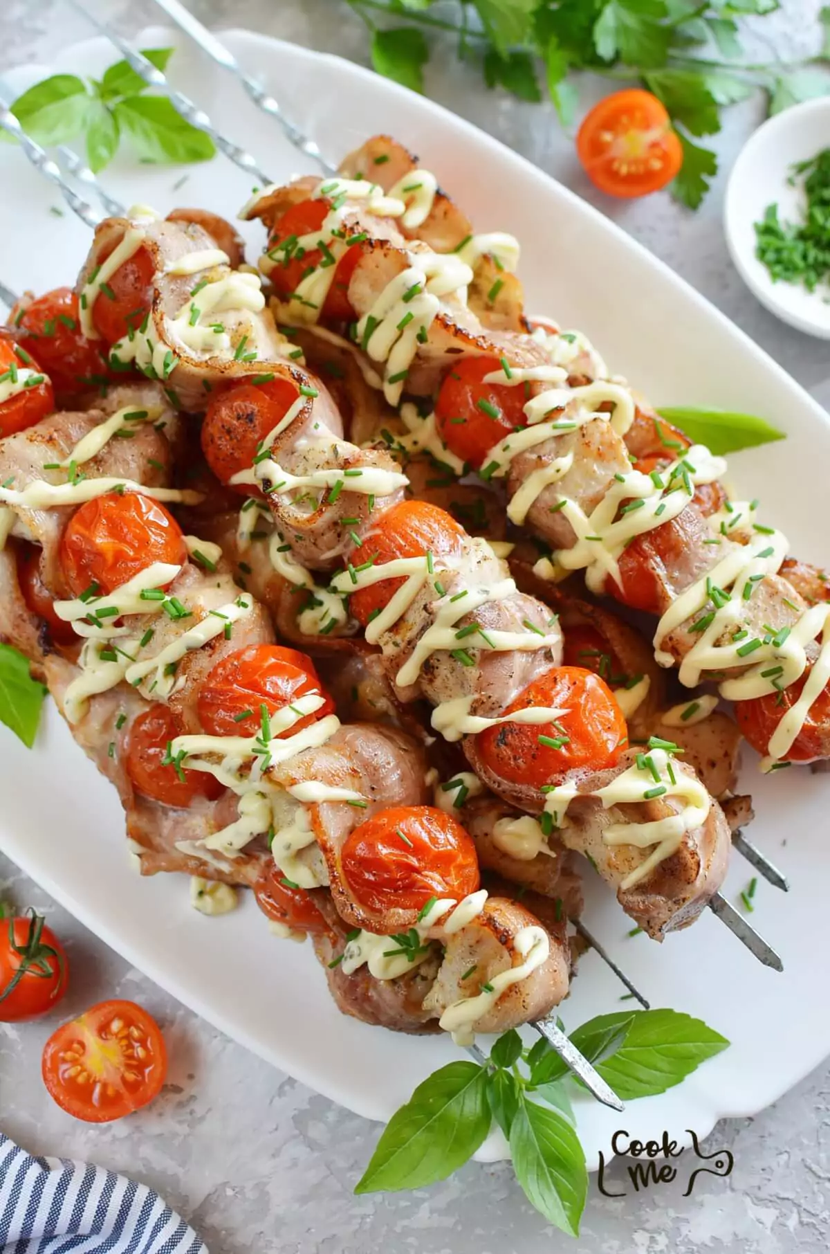 Chicken, Bacon, Ranch Skewers